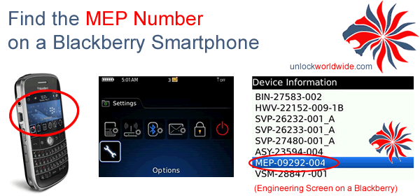 get the mep number on a blackberry from the key protected engineering screen