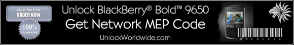 Unlock Blackberry Bold 9650 - Get network MEP code
