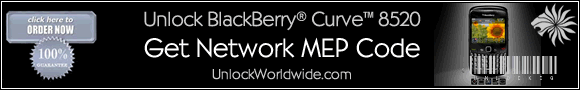 Unlock Blackberry Curve 8520 - Get network MEP code