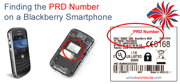 find the prd number on a blackberry behind battery on upc sticker