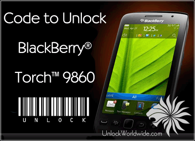code to unlock a blackberry torch 9860 cell phone