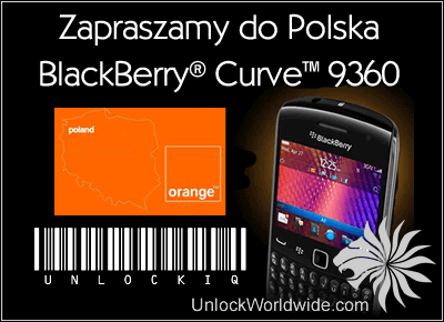 Unlock Blackberry Curve 9360 - Orange Poland MEP Code