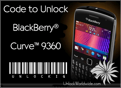 How to unlock a BlackBerry Curve 9360 mobile phone