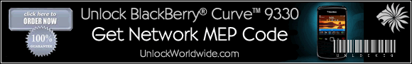 Unlock Blackberry Curve 9330 Get network MEP code