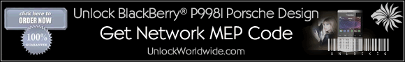 Unlock Blackberry P9981 Porsche Design - Get network MEP code